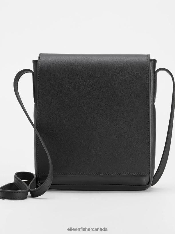 EILEEN FISHER Italian Leather Square Crossbody Bag Women BLACK Accessories 024FN1143