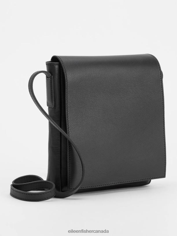 EILEEN FISHER Italian Leather Square Crossbody Bag Women BLACK Accessories 024FN1143