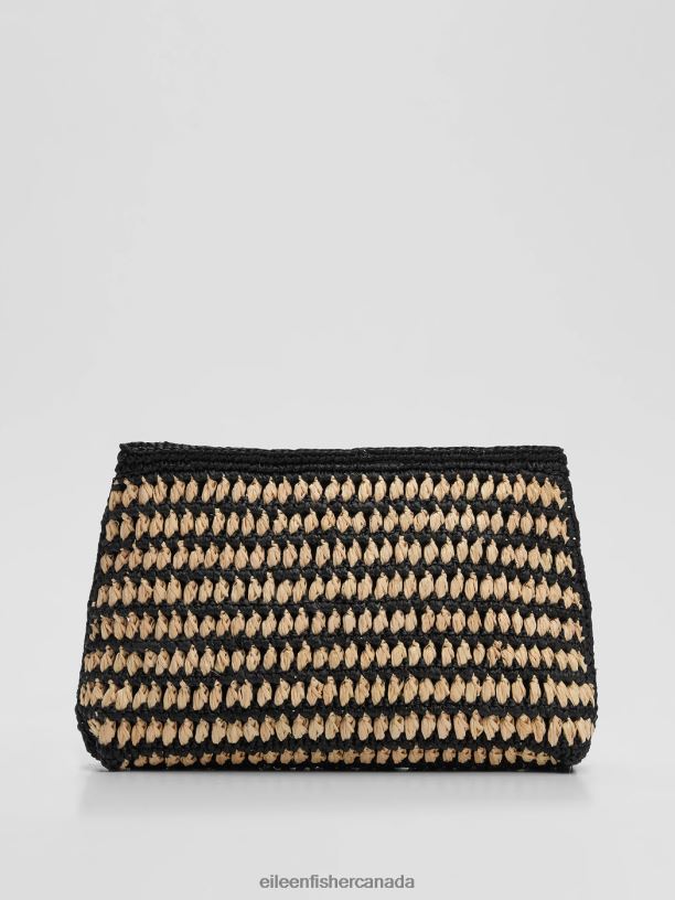 EILEEN FISHER Mar Y Sol Raffia Clutch Women BLACK/NATURAL Accessories 024FN1137
