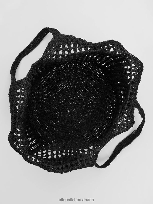 EILEEN FISHER Mar Y Sol Raffia Shopper Tote Women BLACK Accessories 024FN1134