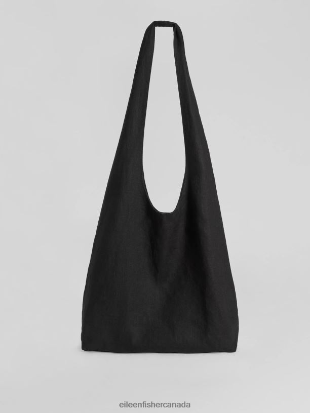 EILEEN FISHER Organic Linen Shopper Tote Women BLACK Accessories 024FN1138