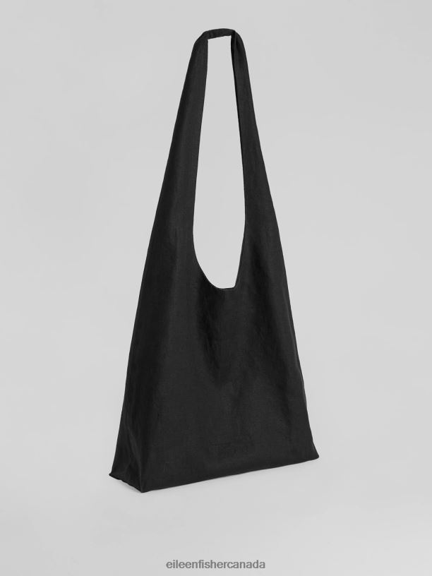 EILEEN FISHER Organic Linen Shopper Tote Women BLACK Accessories 024FN1138