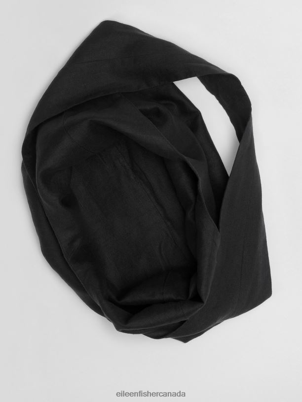 EILEEN FISHER Organic Linen Shopper Tote Women BLACK Accessories 024FN1138