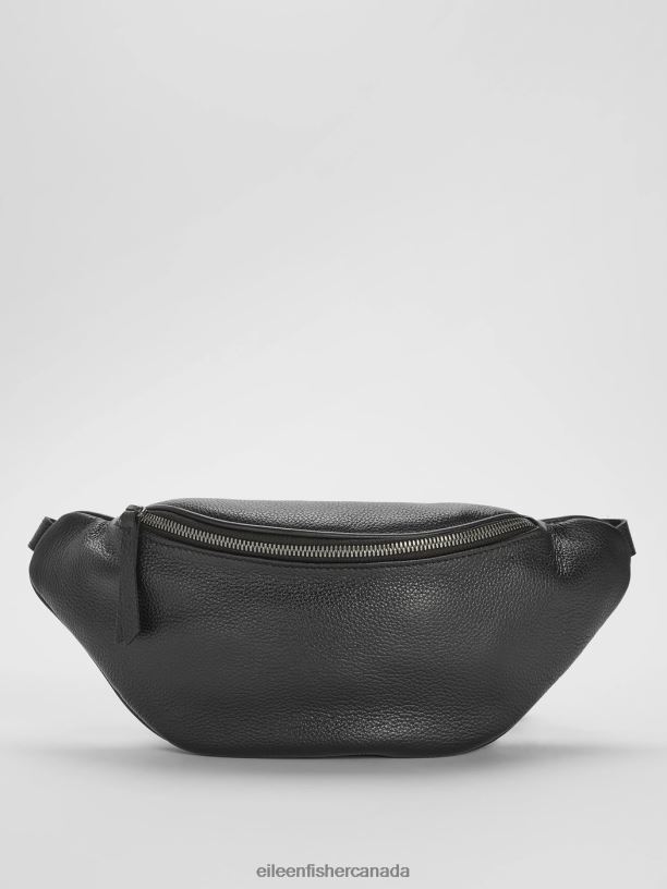 EILEEN FISHER Textured Italian Leather Belt Bag Women BLACK Accessories 024FN1142