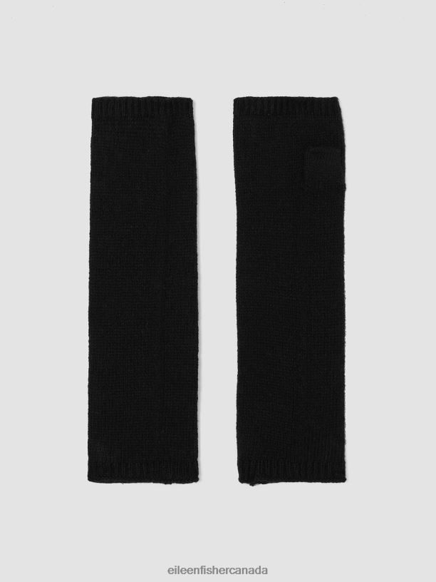 EILEEN FISHER Cotton and Recycled Cashmere Glovelettes Women BLACK Accessories 024FN1119