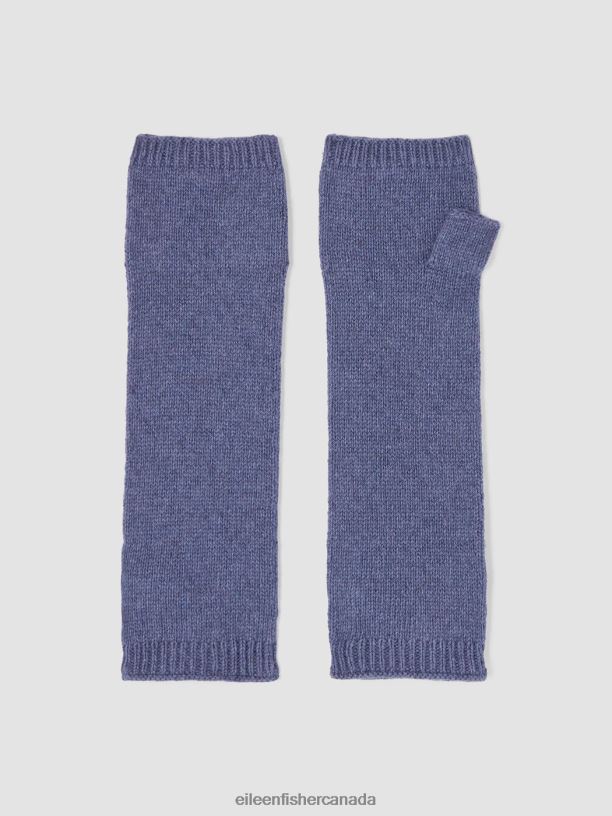 EILEEN FISHER Cotton and Recycled Cashmere Glovelettes Women TWILIGHT Accessories 024FN1121