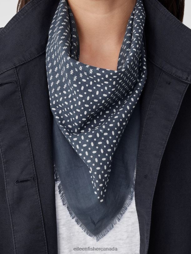 EILEEN FISHER Mini Print Cotton Bandana Women DUSK Accessories 024FN1093