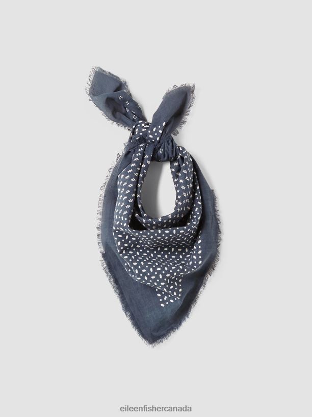 EILEEN FISHER Mini Print Cotton Bandana Women DUSK Accessories 024FN1093