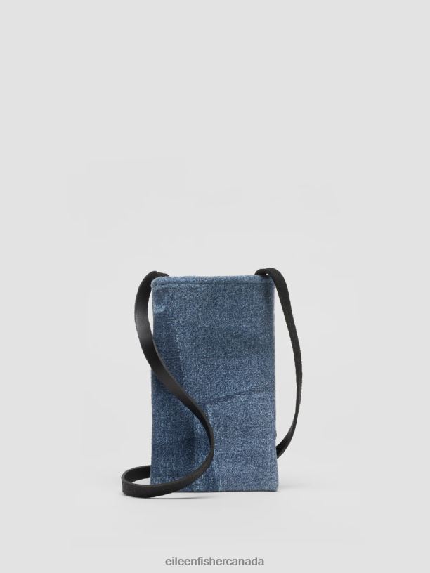 EILEEN FISHER Waste No More Denim Phone Pouch Women INDIGO Accessories 024FN1165