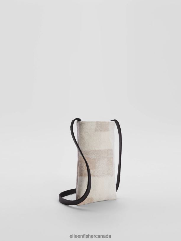 EILEEN FISHER Waste No More Felted Phone Pouch Slim Fit Women BONE Accessories 024FN1154