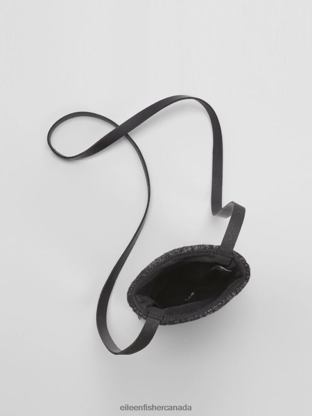 EILEEN FISHER Waste No More Felted Phone Pouch Slim Fit Women CHARCOAL Accessories 024FN1152