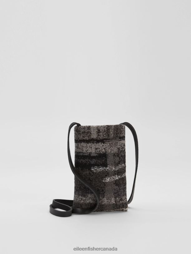 EILEEN FISHER Waste No More Felted Phone Pouch Women GREY Accessories 024FN1156