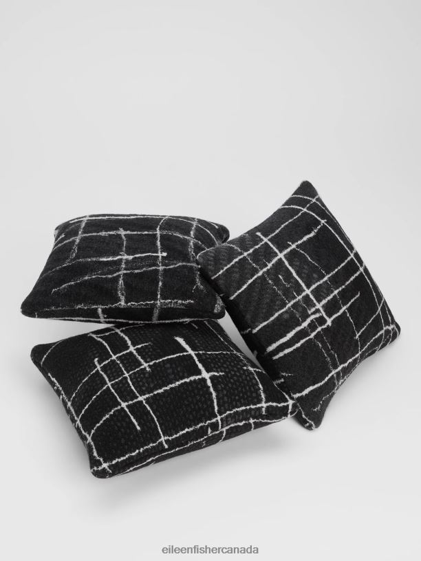 EILEEN FISHER Waste No More Felted Artisanal Pillow 11\" by 11\" Women BLACK Accessories 024FN1201