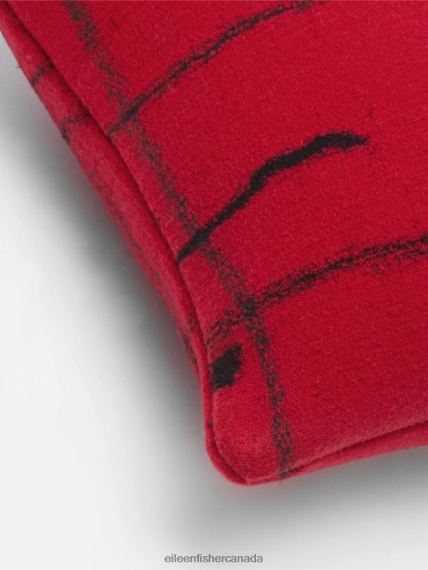 EILEEN FISHER Waste No More Felted Artisanal Pillow 11\" by 11\" Women RED Accessories 024FN1203