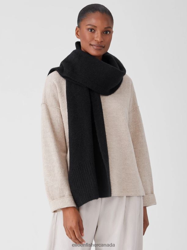 EILEEN FISHER Cashmere Silk Bliss Wrap Women BLACK Accessories 024FN1104