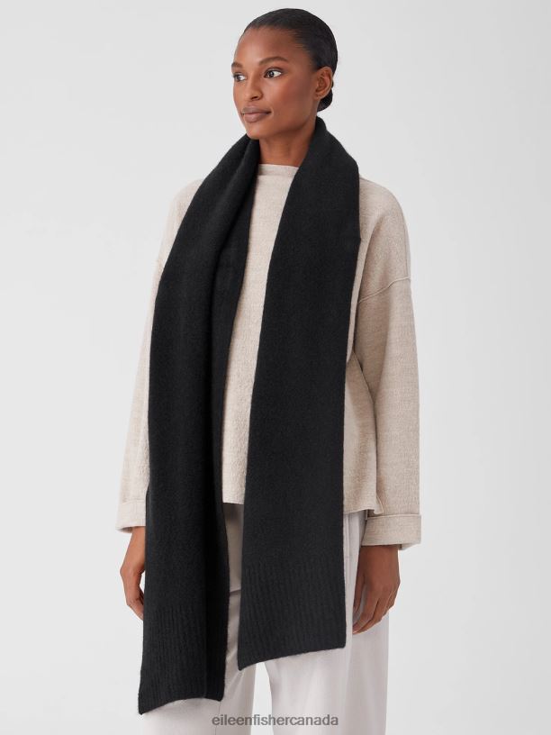 EILEEN FISHER Cashmere Silk Bliss Wrap Women BLACK Accessories 024FN1104
