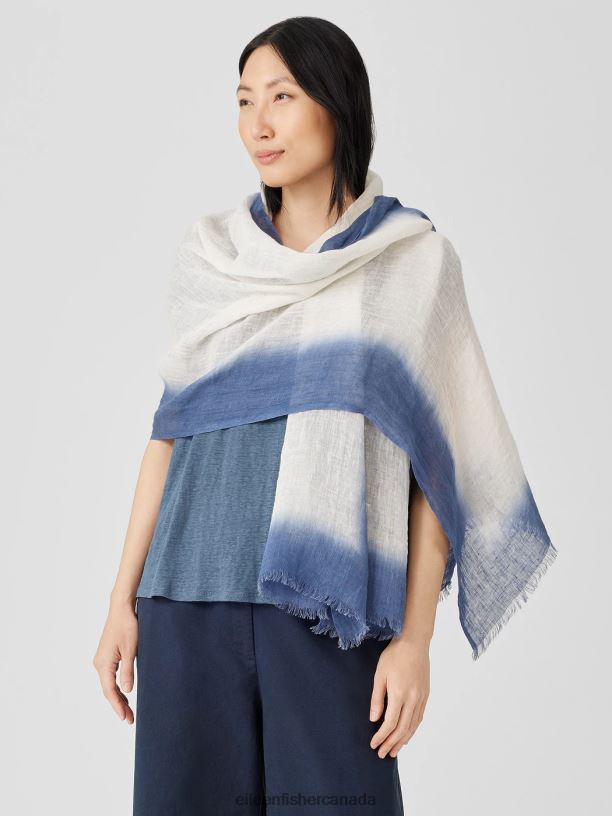 EILEEN FISHER Hand-Dyed Linen Scarf Women DUSK Accessories 024FN1092
