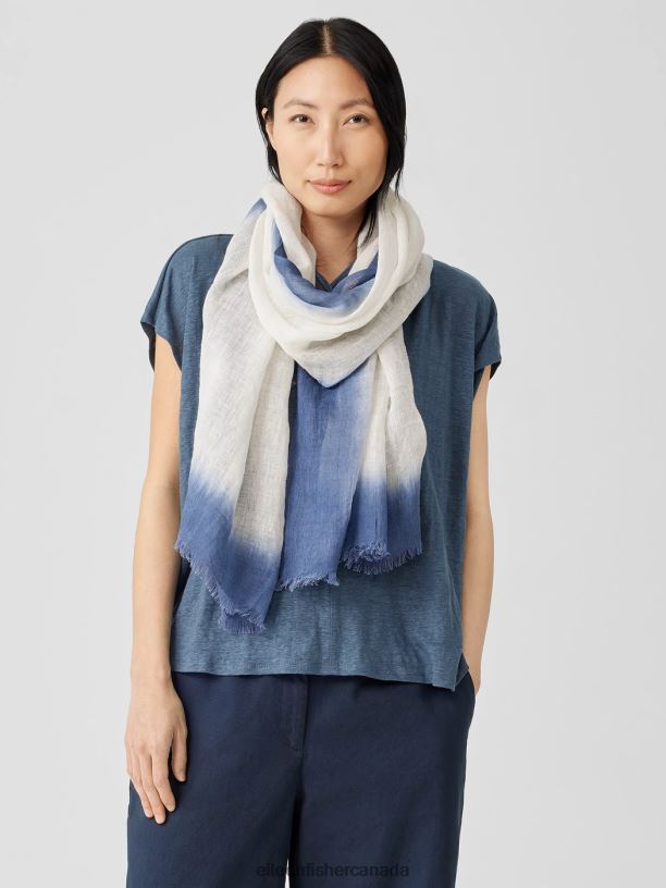 EILEEN FISHER Hand-Dyed Linen Scarf Women DUSK Accessories 024FN1092