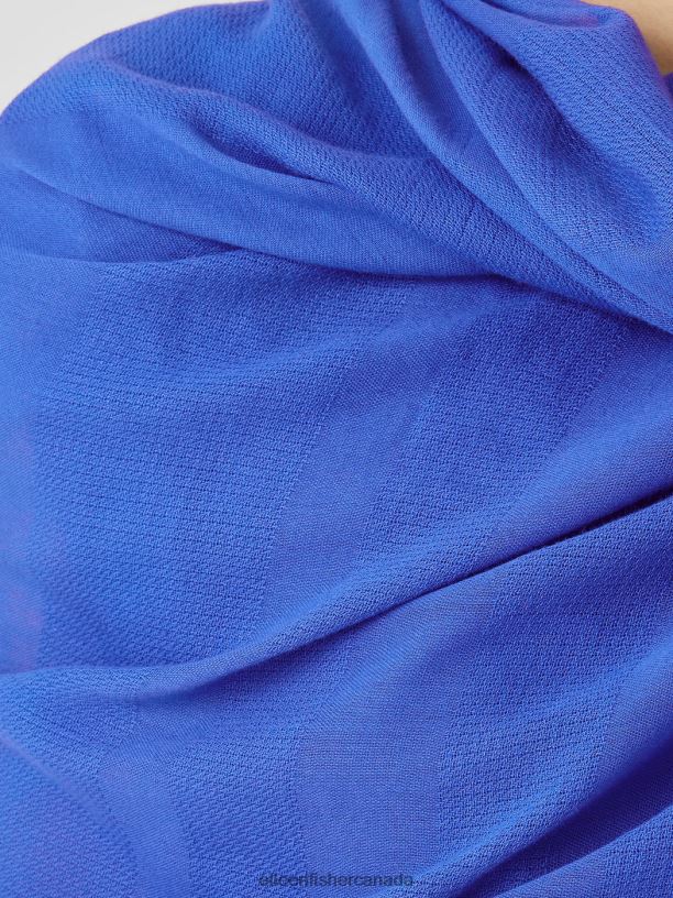 EILEEN FISHER Organic Cotton Striped Cloud Scarf Women BLUE STAR Accessories 024FN1100