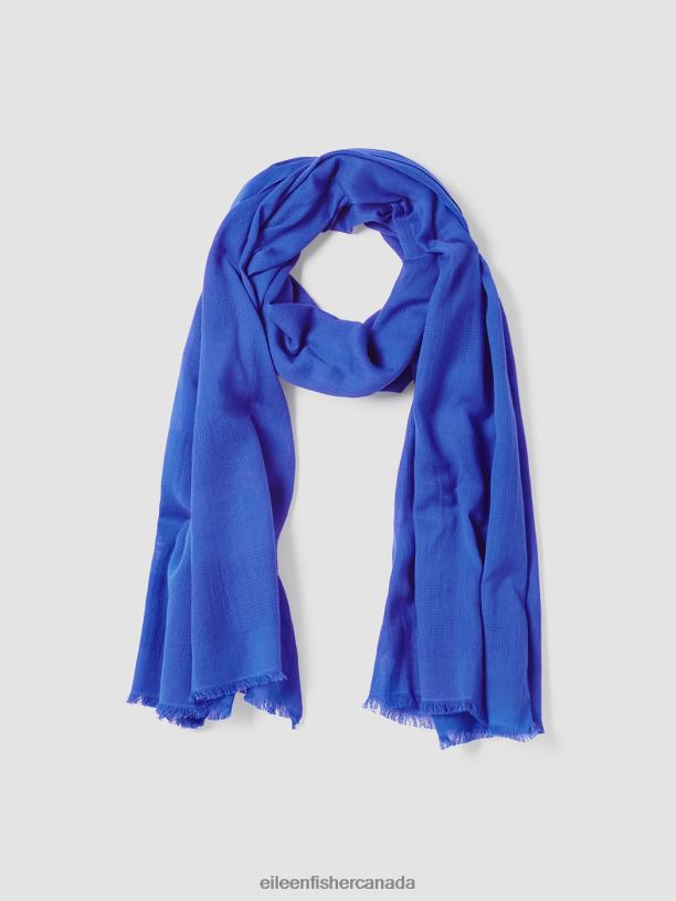 EILEEN FISHER Organic Cotton Striped Cloud Scarf Women BLUE STAR Accessories 024FN1100