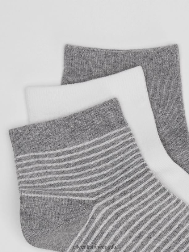 EILEEN FISHER Cotton Ankle Sock 3-Pack Women MOON Accessories 024FN1168