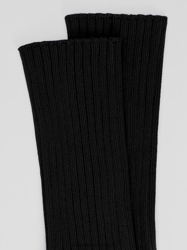 EILEEN FISHER Cotton Ribbed Trouser Sock Women BLACK Accessories 024FN1175