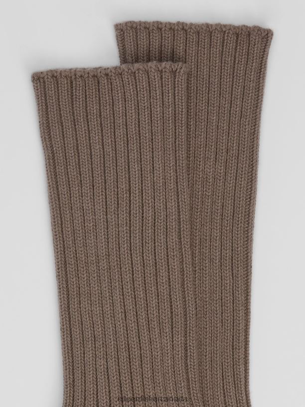 EILEEN FISHER Cotton Ribbed Trouser Sock Women COBBLESTONE Accessories 024FN1176