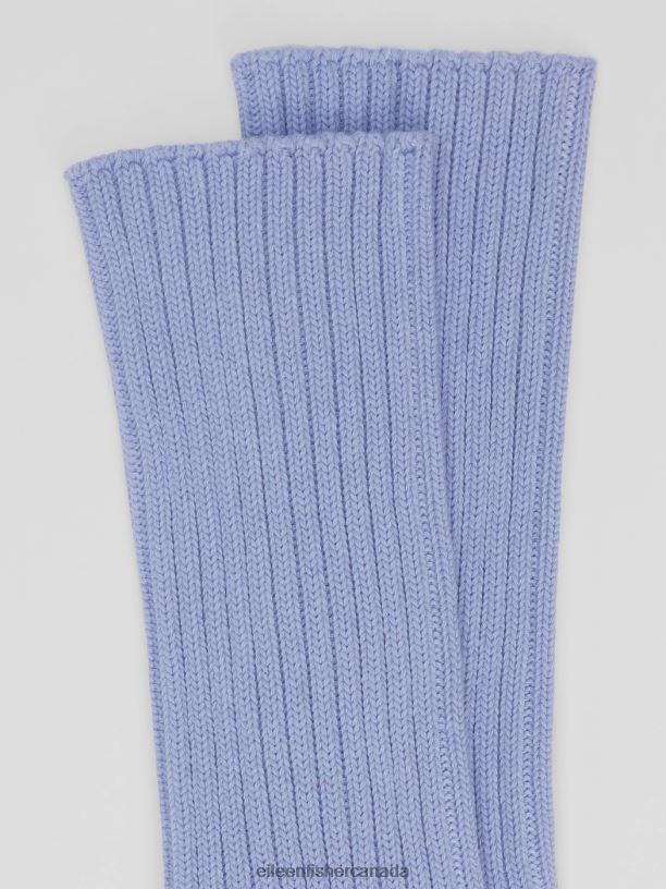 EILEEN FISHER Cotton Ribbed Trouser Sock Women PLUME Accessories 024FN1178