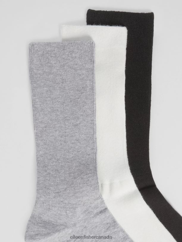 EILEEN FISHER Cotton Trouser Sock 3-Pack Women BLACK Accessories 024FN1189
