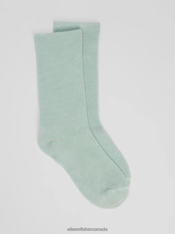 EILEEN FISHER Organic Cotton Terry Cozy Crew Sock Women ABSINTHE Accessories 024FN1183