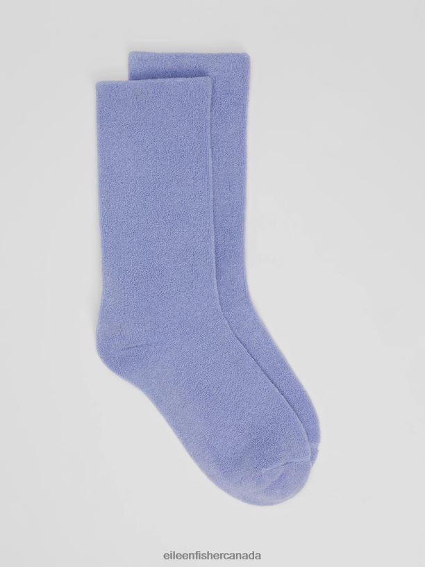 EILEEN FISHER Organic Cotton Terry Cozy Crew Sock Women PLUME Accessories 024FN1182