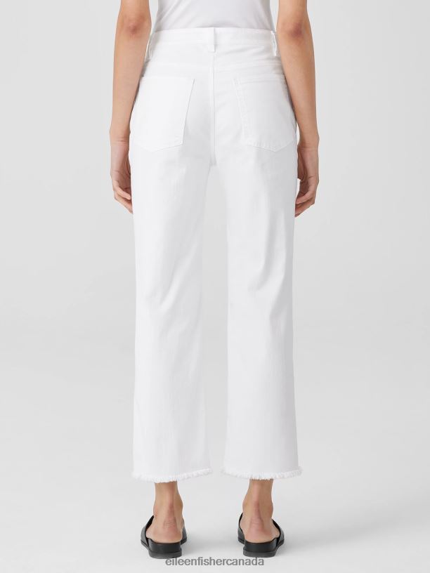 EILEEN FISHER Organic Cotton Denim Straight Jean Easy Fit Ankle Length Women WHITE Clothing 024FN614
