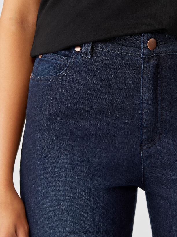 EILEEN FISHER Organic Cotton Stretch Straight Ankle Jean Women UTILITY BLUE Clothing 024FN735