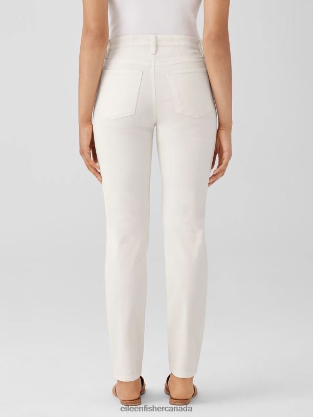 EILEEN FISHER Undyed Organic Cotton Denim High-Waisted Jean Slim Fit Full Length Women UNDYED NATURAL Clothing 024FN617