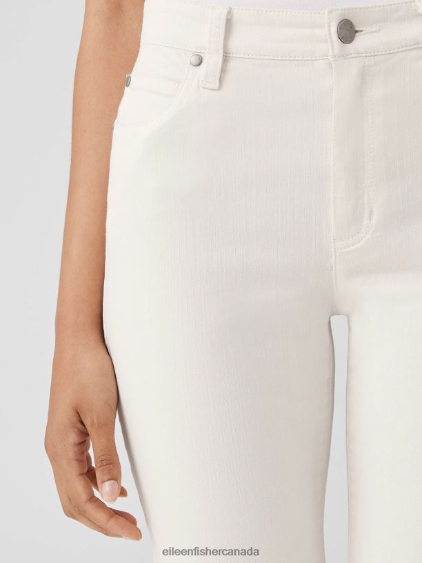 EILEEN FISHER Undyed Organic Cotton Denim High-Waisted Jean Slim Fit Full Length Women UNDYED NATURAL Clothing 024FN617