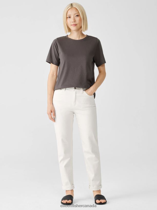 EILEEN FISHER Undyed Organic Cotton Denim High-Waisted Jean Slim Fit Full Length Women UNDYED NATURAL Clothing 024FN617