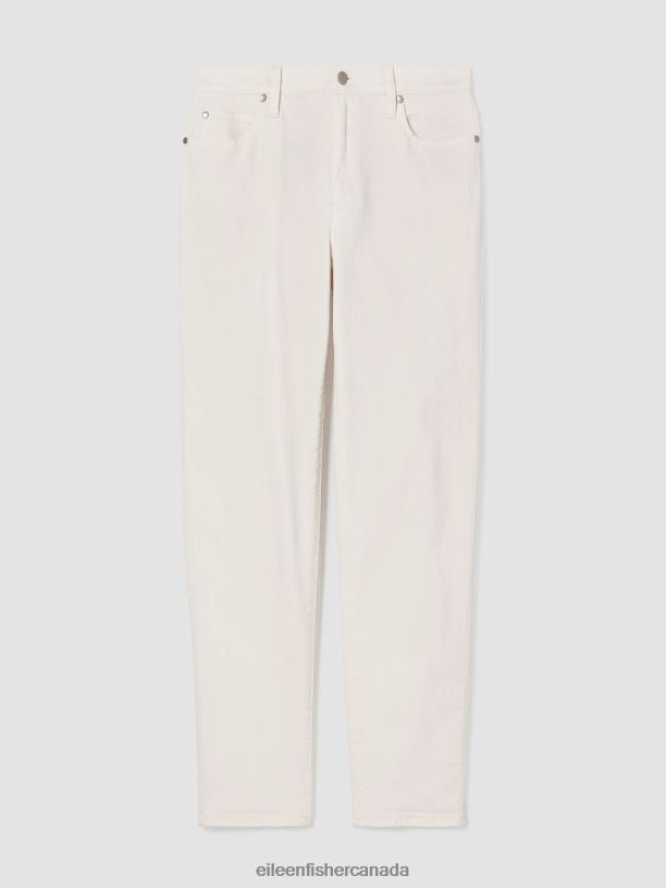 EILEEN FISHER Undyed Organic Cotton Denim High-Waisted Jean Slim Fit Full Length Women UNDYED NATURAL Clothing 024FN617