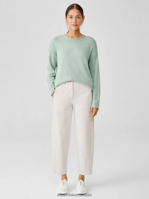 EILEEN FISHER Undyed Organic Cotton Denim Lantern Jean Easy Fit Ankle Length Women UNDYED NATURAL Clothing 024FN624