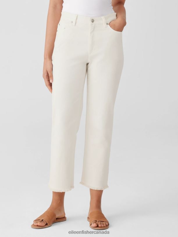 EILEEN FISHER Undyed Organic Cotton Denim Straight Jean Easy Fit Ankle Length Women UNDYED NATURAL Clothing 024FN615