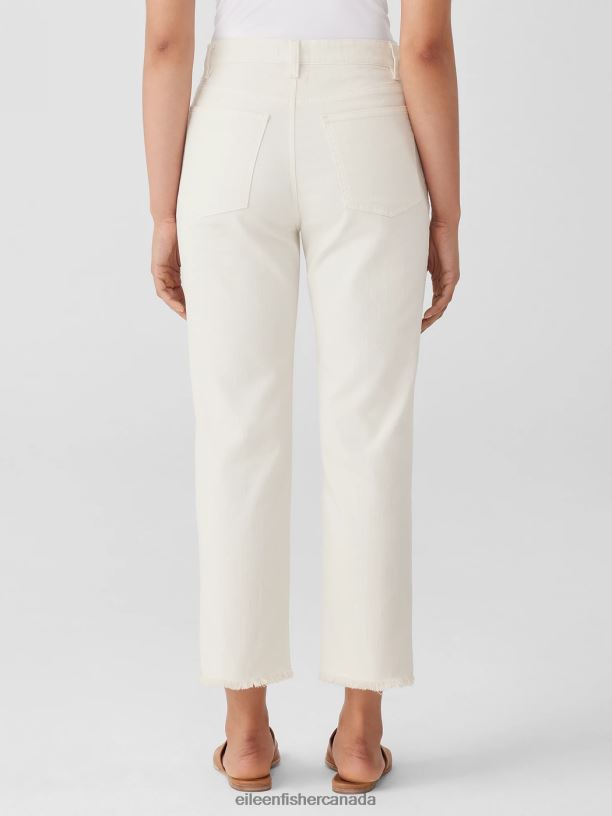 EILEEN FISHER Undyed Organic Cotton Denim Straight Jean Easy Fit Ankle Length Women UNDYED NATURAL Clothing 024FN615