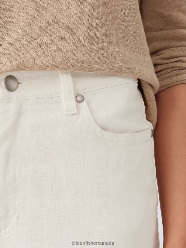 EILEEN FISHER Undyed Organic Cotton Denim Straight Jean Easy Fit Ankle Length Women UNDYED NATURAL Clothing 024FN615