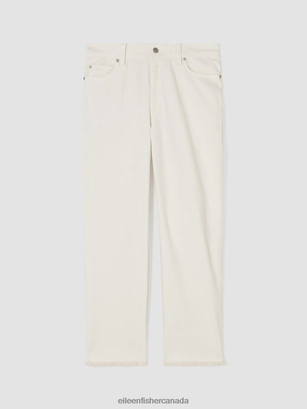 EILEEN FISHER Undyed Organic Cotton Denim Straight Jean Easy Fit Ankle Length Women UNDYED NATURAL Clothing 024FN615