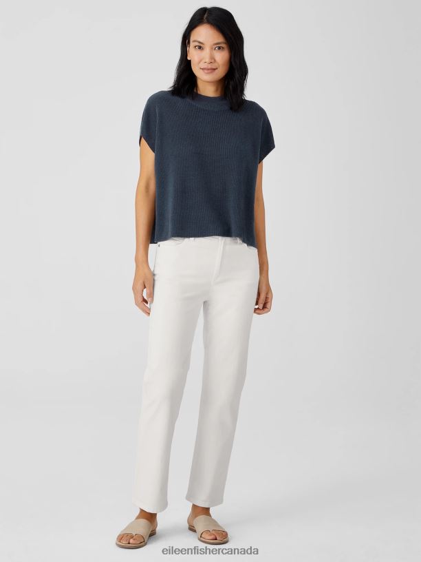 EILEEN FISHER Undyed Organic Cotton Denim Straight Jean Easy Fit Ankle Length Women UNDYED NATURAL Clothing 024FN736