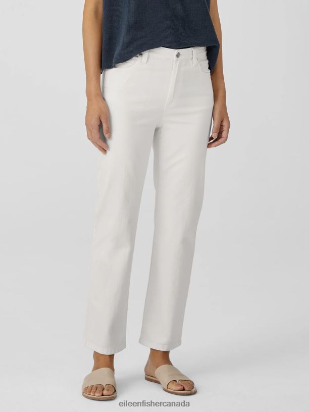 EILEEN FISHER Undyed Organic Cotton Denim Straight Jean Easy Fit Ankle Length Women UNDYED NATURAL Clothing 024FN736