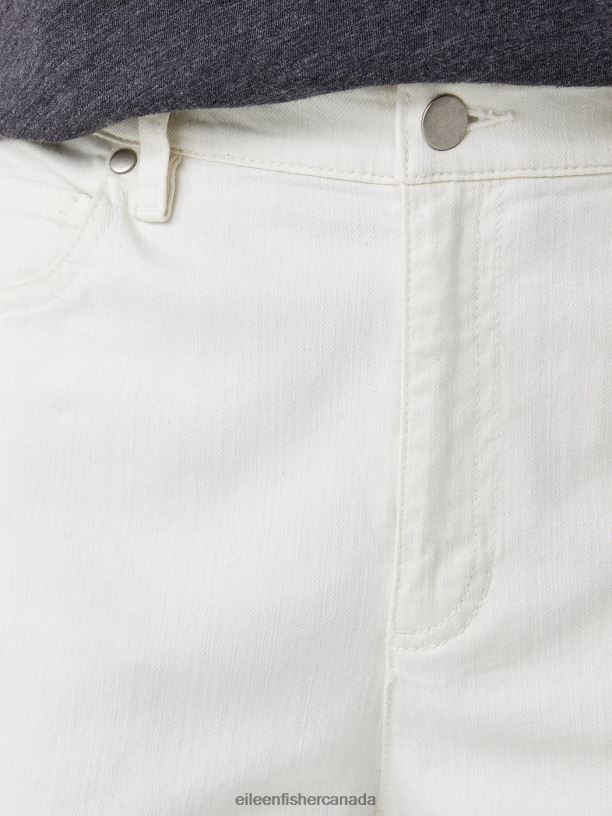 EILEEN FISHER Undyed Organic Cotton Stretch Straight Jean Easy Fit Ankle Length Women UNDYED NATURAL Clothing 024FN737