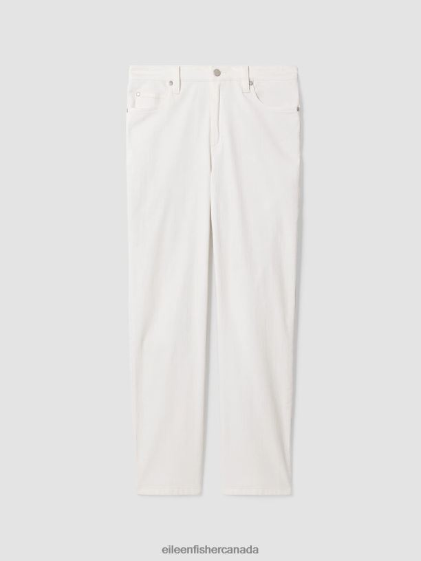 EILEEN FISHER Undyed Organic Cotton Stretch Straight Jean Easy Fit Ankle Length Women UNDYED NATURAL Clothing 024FN737