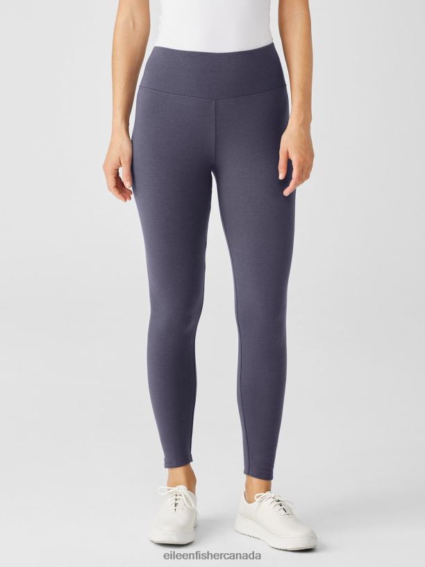 EILEEN FISHER Cozy Brushed Terry Hug High-Waisted Leggings Slim Fit Ankle Length Women BLACK Clothing 024FN676