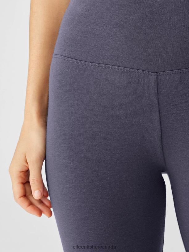 EILEEN FISHER Cozy Brushed Terry Hug High-Waisted Leggings Slim Fit Ankle Length Women BLACK Clothing 024FN676