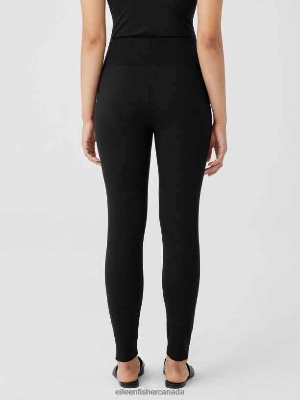 EILEEN FISHER Cozy Brushed Terry Hug High-Waisted Leggings Slim Fit Ankle Length Women BLACK Clothing 024FN677