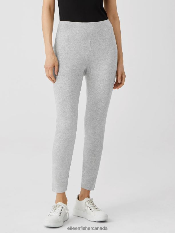 EILEEN FISHER Cozy Brushed Terry Hug High-Waisted Leggings Slim Fit Ankle Length Women DARK PEARL Clothing 024FN768